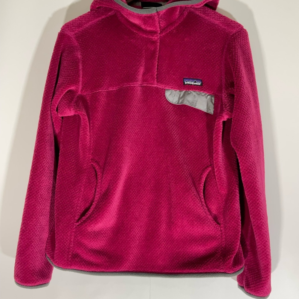 Patagonia Pullover Fleece Synchilla Snap Up Hooded Kangaroo Hand Pocket Size Med